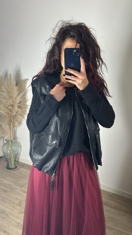 Perfecto sans manches noir