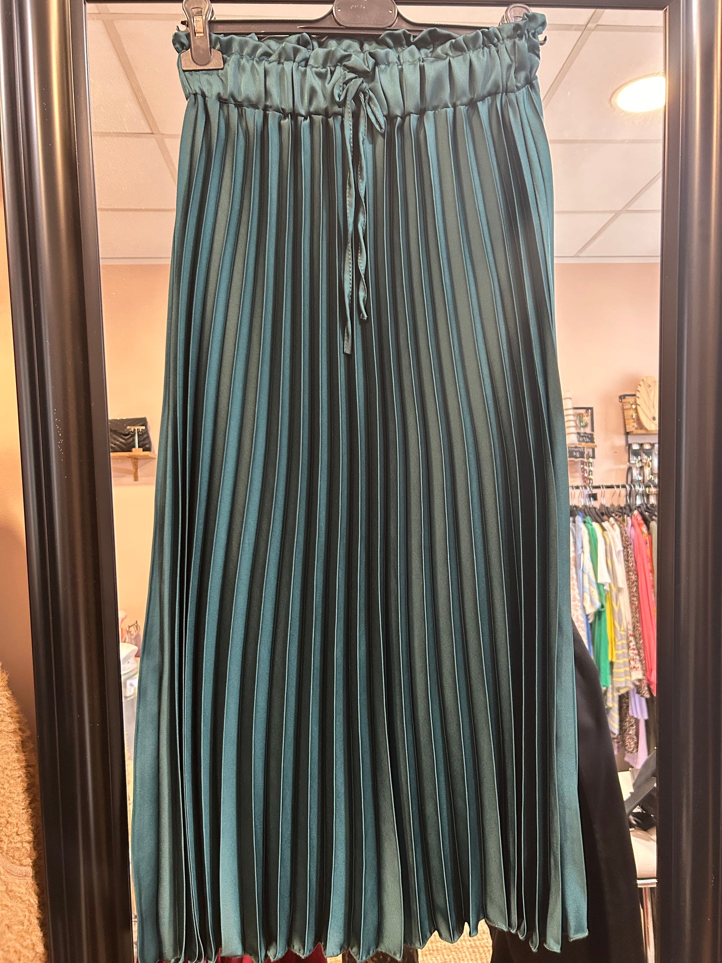 Jupe plissée vert sapin