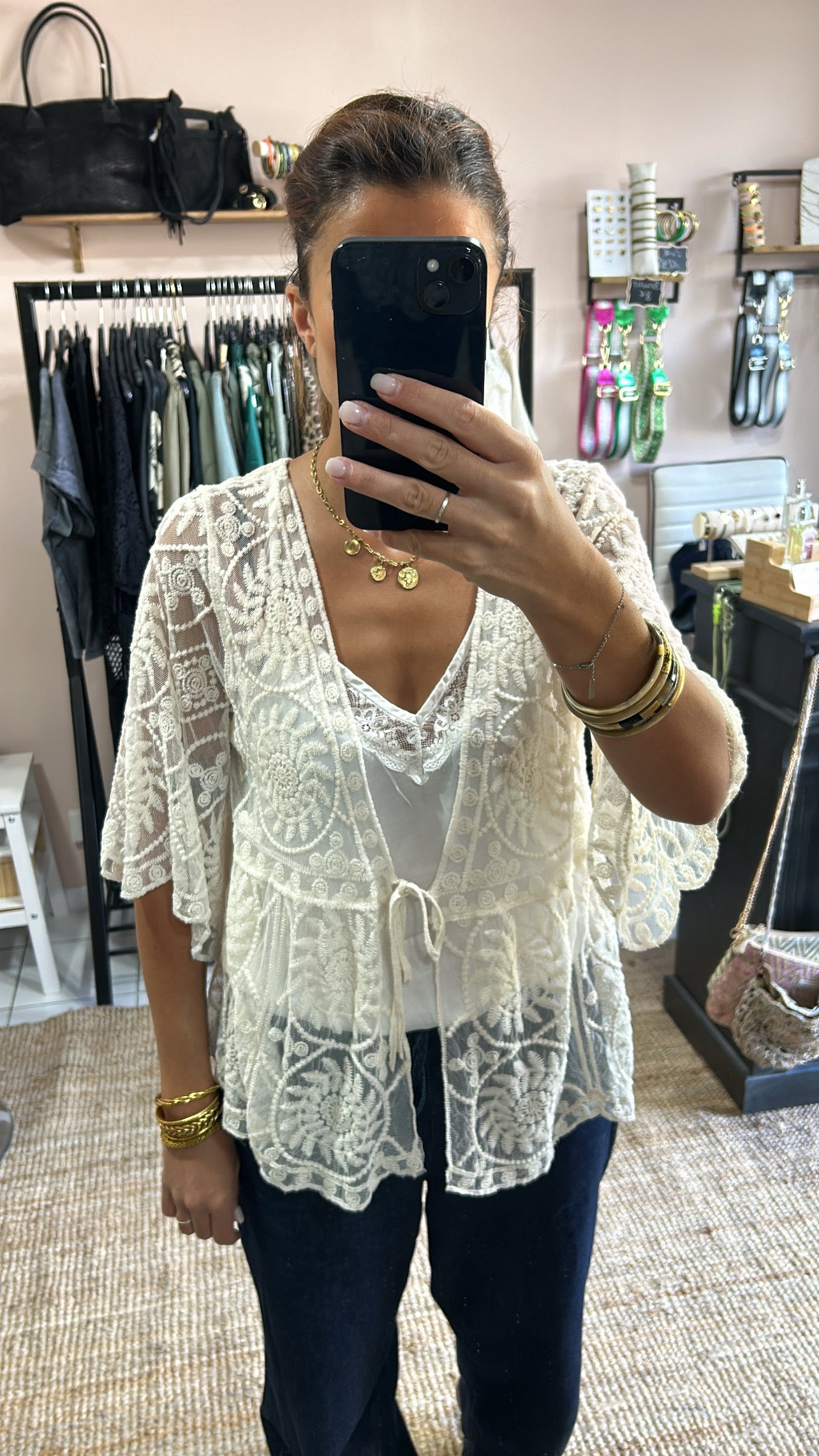 Gilet broderie anglaise