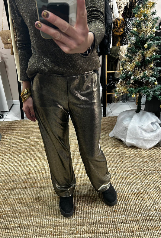 Pantalon fluide - doré