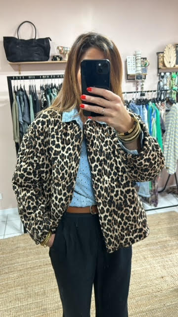 Veste matelassée léopard