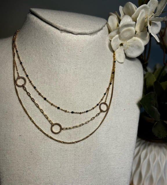 Collier 3 rangs - doré